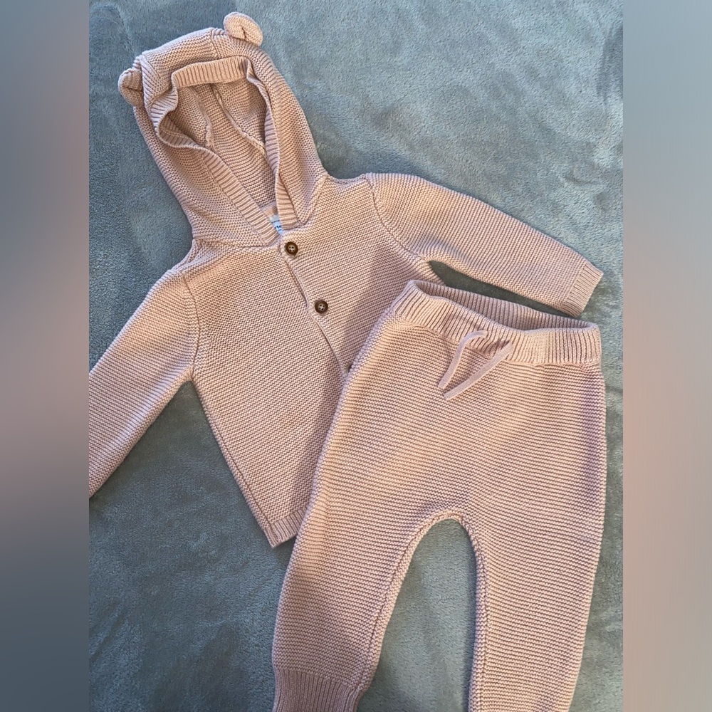 Carters Adorable Knit Baby Outfit with Bear Ears